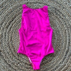 Victoria's Secret Swimsuit Size‎ Small One-piece Hot Pink Scoop back Square Neck